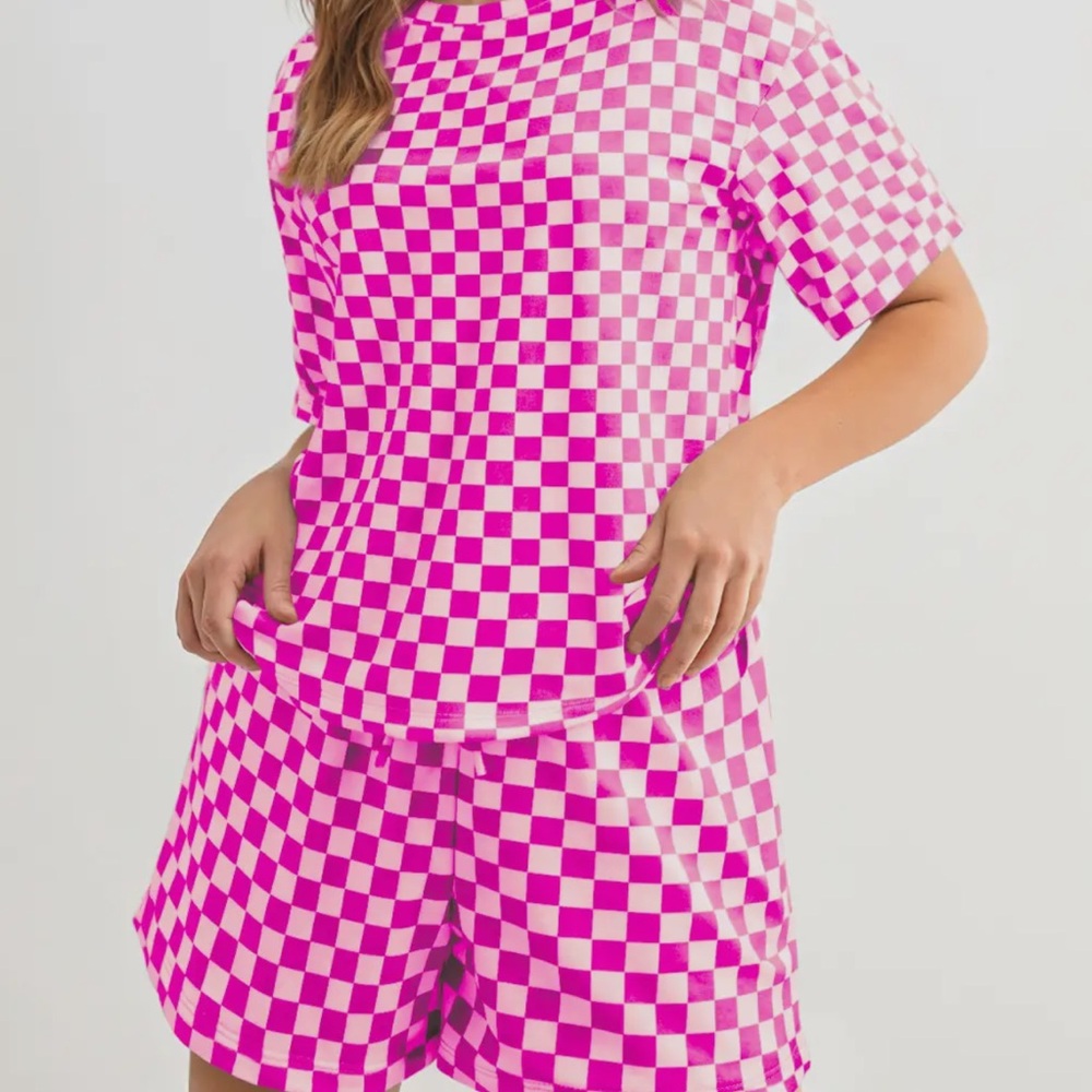 Zara Pink and White Checkered Set